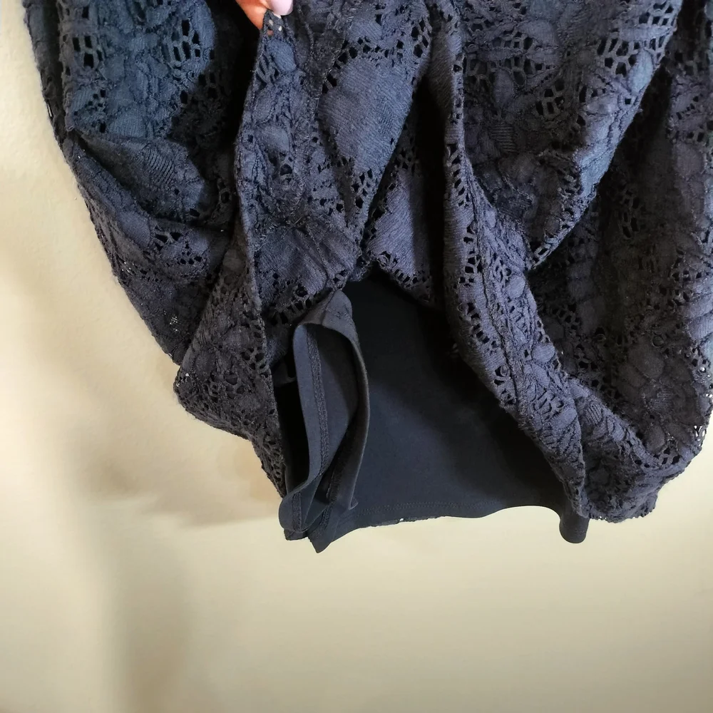 Ralph Lauren Navy Blue Lace Ruched One-Shoulder Sheath Dress - Picture 4 of 8